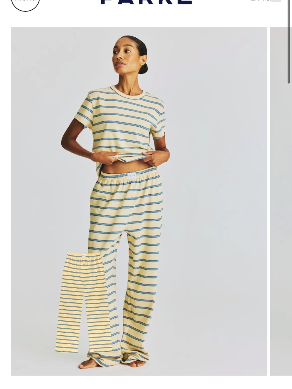 Parke Striped Knit Lounge Pants in Yellow and Blue